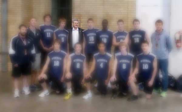 Prime Minister Harper was a classy act as he interrupted his personal time to take a group shot with a volleyball team from Winnipeg, Manitoba at the National Volleyball Championships in Toronto in May 2012